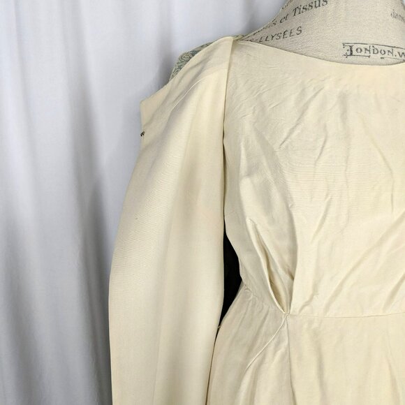 Vintage Gibson Bayh Pea Coat Small Blue Embroidered Cream - Picture 9 of 10